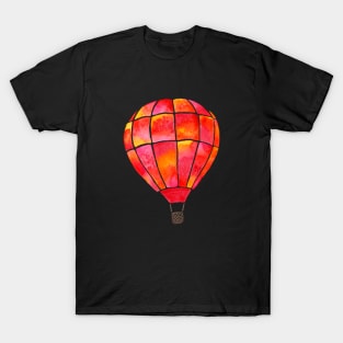 Watercolor Hot Air Balloon - red, orange, yellow T-Shirt